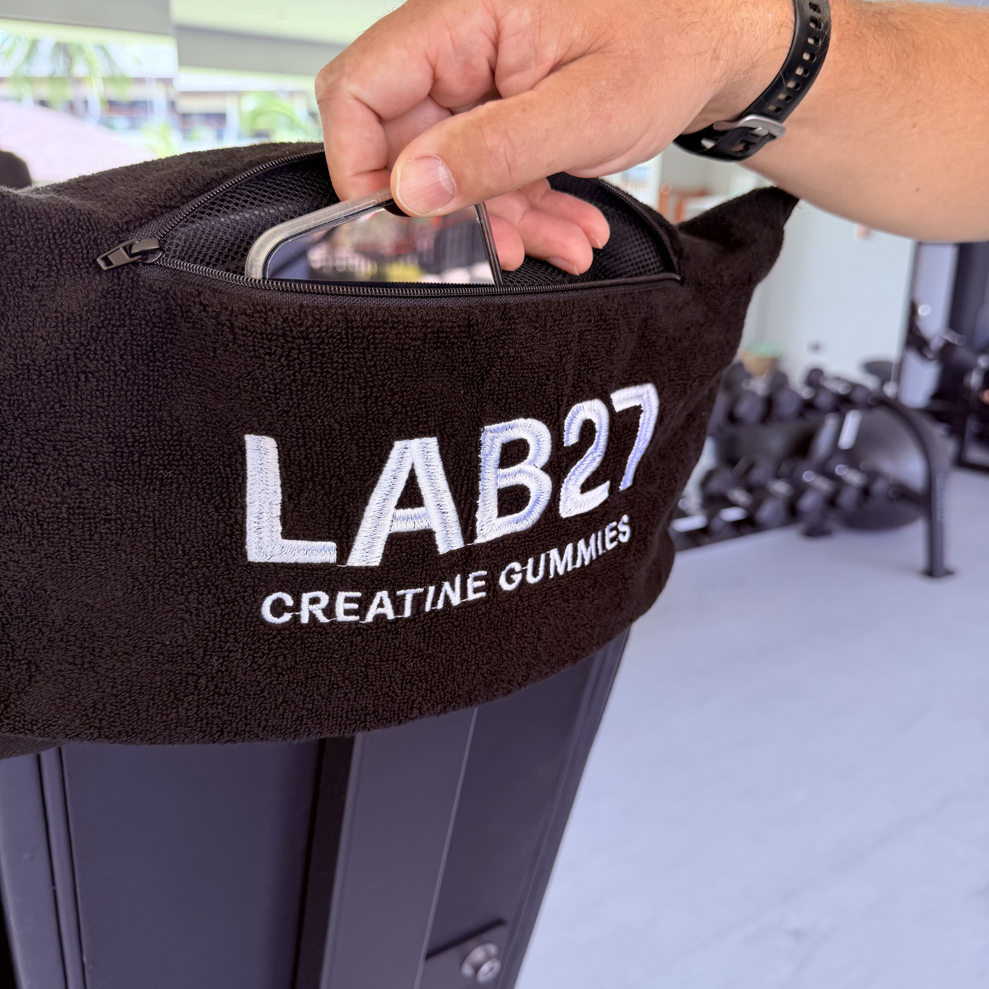 LAB27 Gym Towel with Pockets